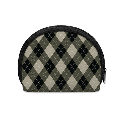 Diamond Shapes Argyle Pattern Print Coin Purse