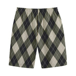 Diamond Shapes Argyle Pattern Print Cotton Shorts