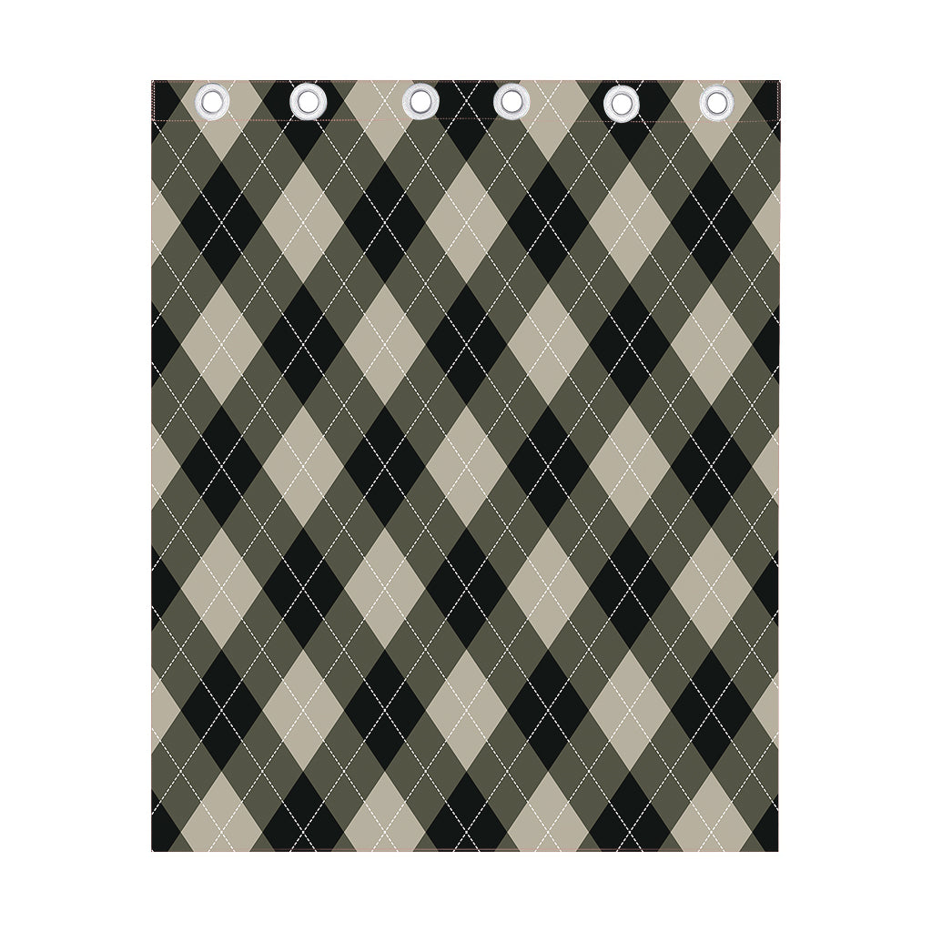 Diamond Shapes Argyle Pattern Print Curtain