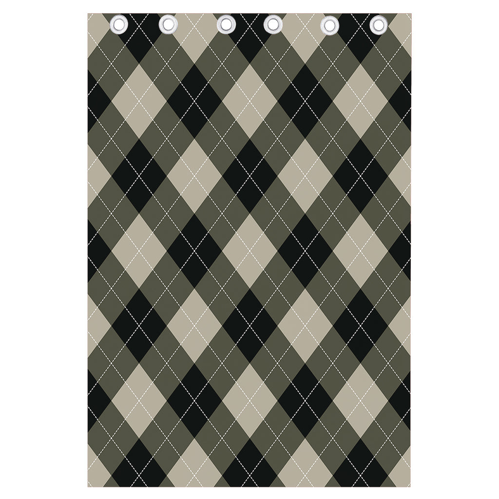 Diamond Shapes Argyle Pattern Print Curtain
