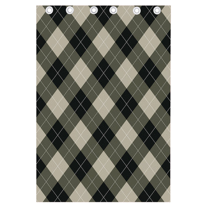 Diamond Shapes Argyle Pattern Print Curtain