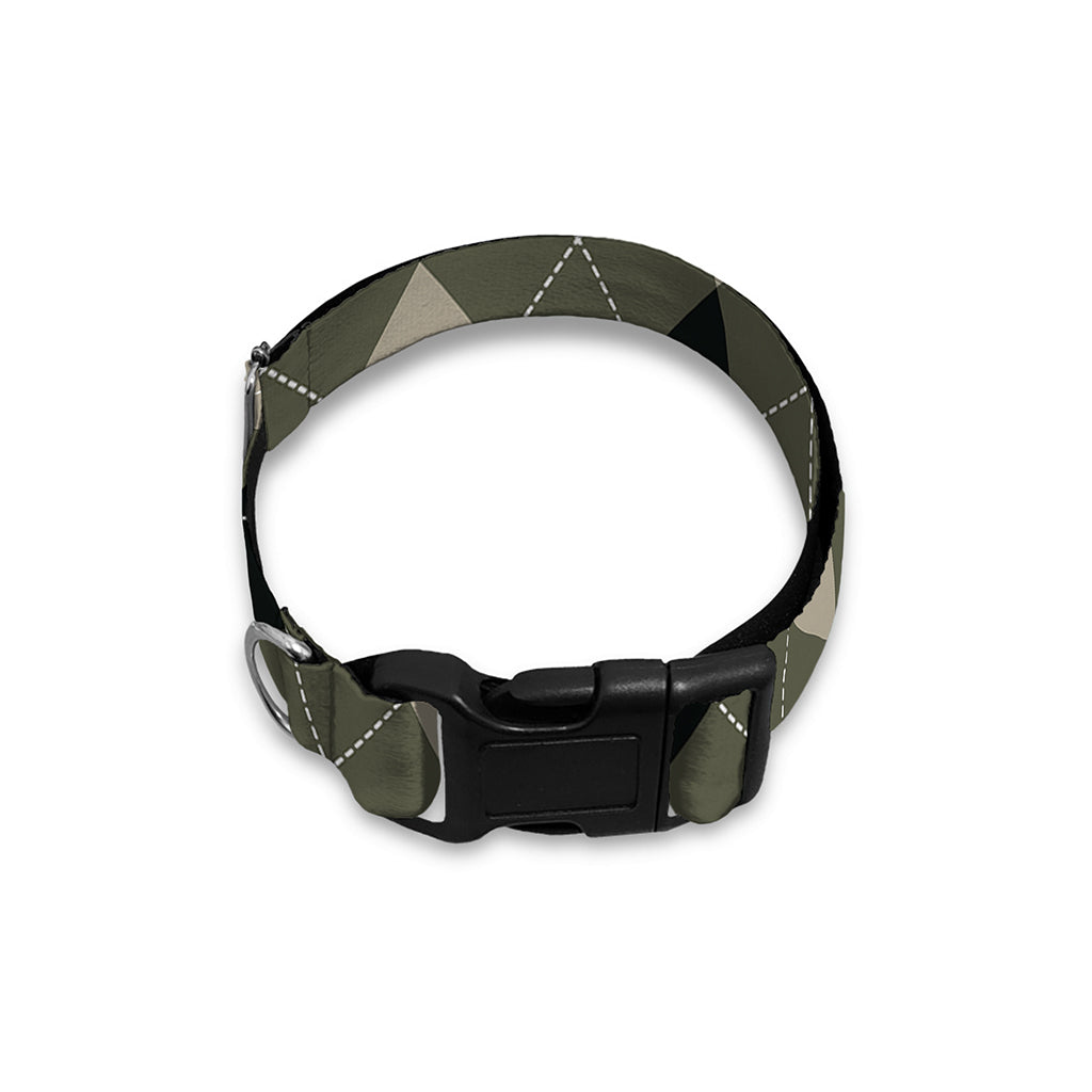 Diamond Shapes Argyle Pattern Print Dog Collar