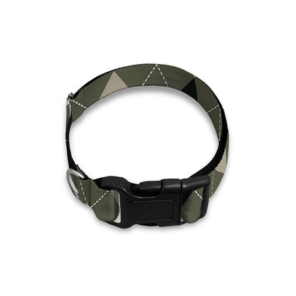 Diamond Shapes Argyle Pattern Print Dog Collar