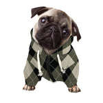 Diamond Shapes Argyle Pattern Print Dog Zip Up Hoodie