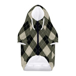 Diamond Shapes Argyle Pattern Print Dog Zip Up Hoodie