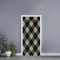 Diamond Shapes Argyle Pattern Print Door Sticker