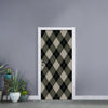 Diamond Shapes Argyle Pattern Print Door Sticker