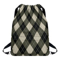 Diamond Shapes Argyle Pattern Print Drawstring Backpack