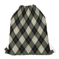 Diamond Shapes Argyle Pattern Print Drawstring Bag