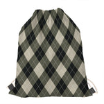 Diamond Shapes Argyle Pattern Print Drawstring Bag