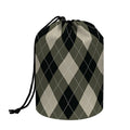 Diamond Shapes Argyle Pattern Print Drawstring Makeup Bag