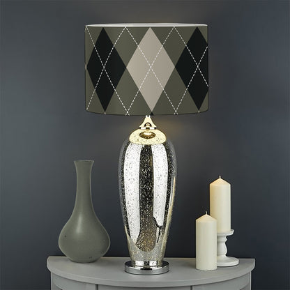 Diamond Shapes Argyle Pattern Print Drum Lamp Shade