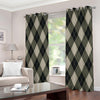 Diamond Shapes Argyle Pattern Print Extra Wide Grommet Curtains