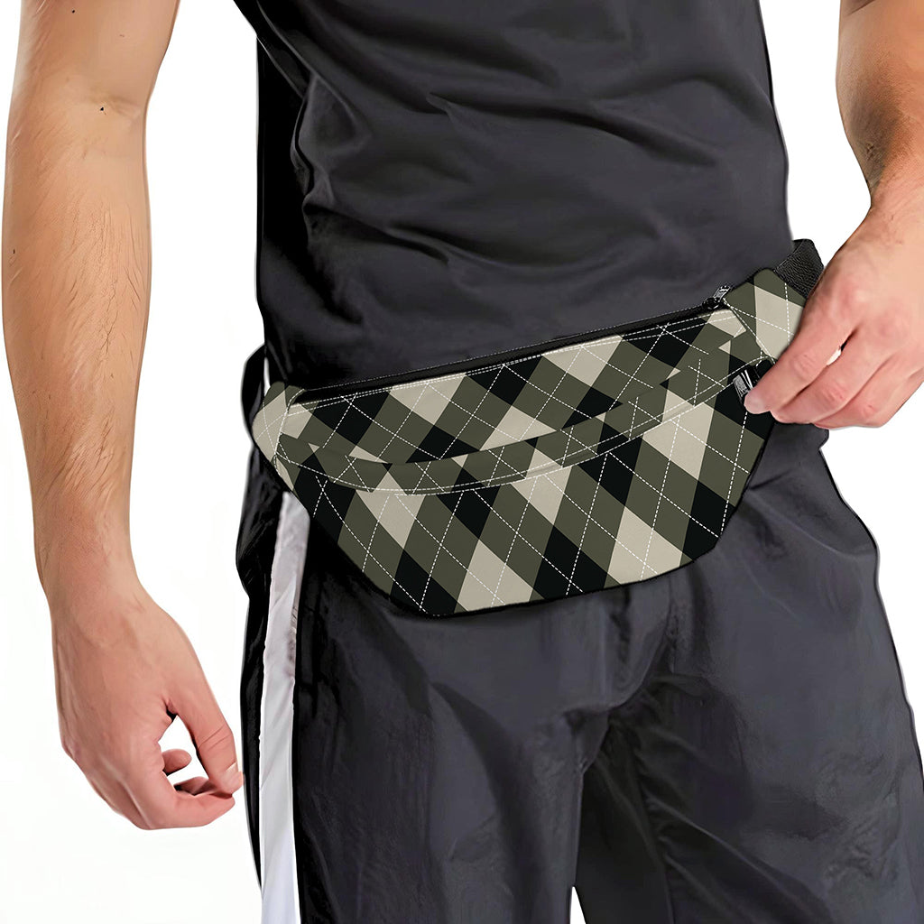 Diamond Shapes Argyle Pattern Print Fanny Pack