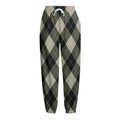 Diamond Shapes Argyle Pattern Print Fleece Lined Knit Pants