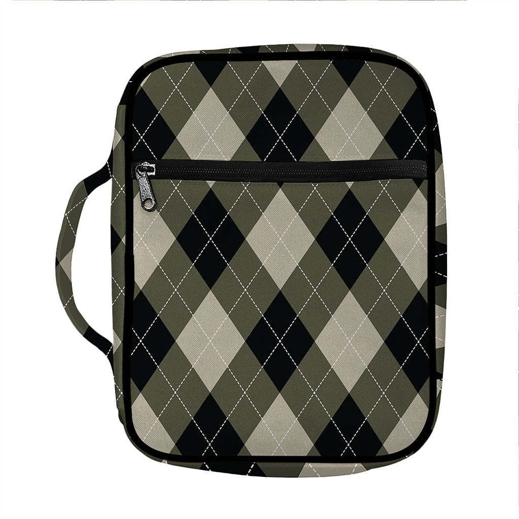 Diamond Shapes Argyle Pattern Print Front Pocket Bible Bag
