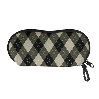 Diamond Shapes Argyle Pattern Print Glasses Case