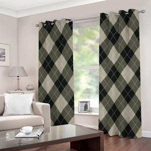 Diamond Shapes Argyle Pattern Print Grommet Curtains