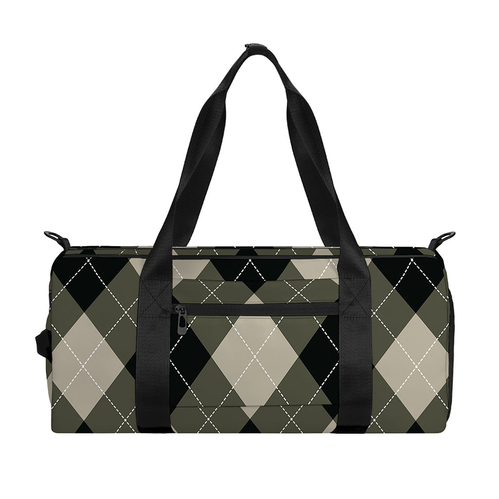 Diamond Shapes Argyle Pattern Print Gym Bag