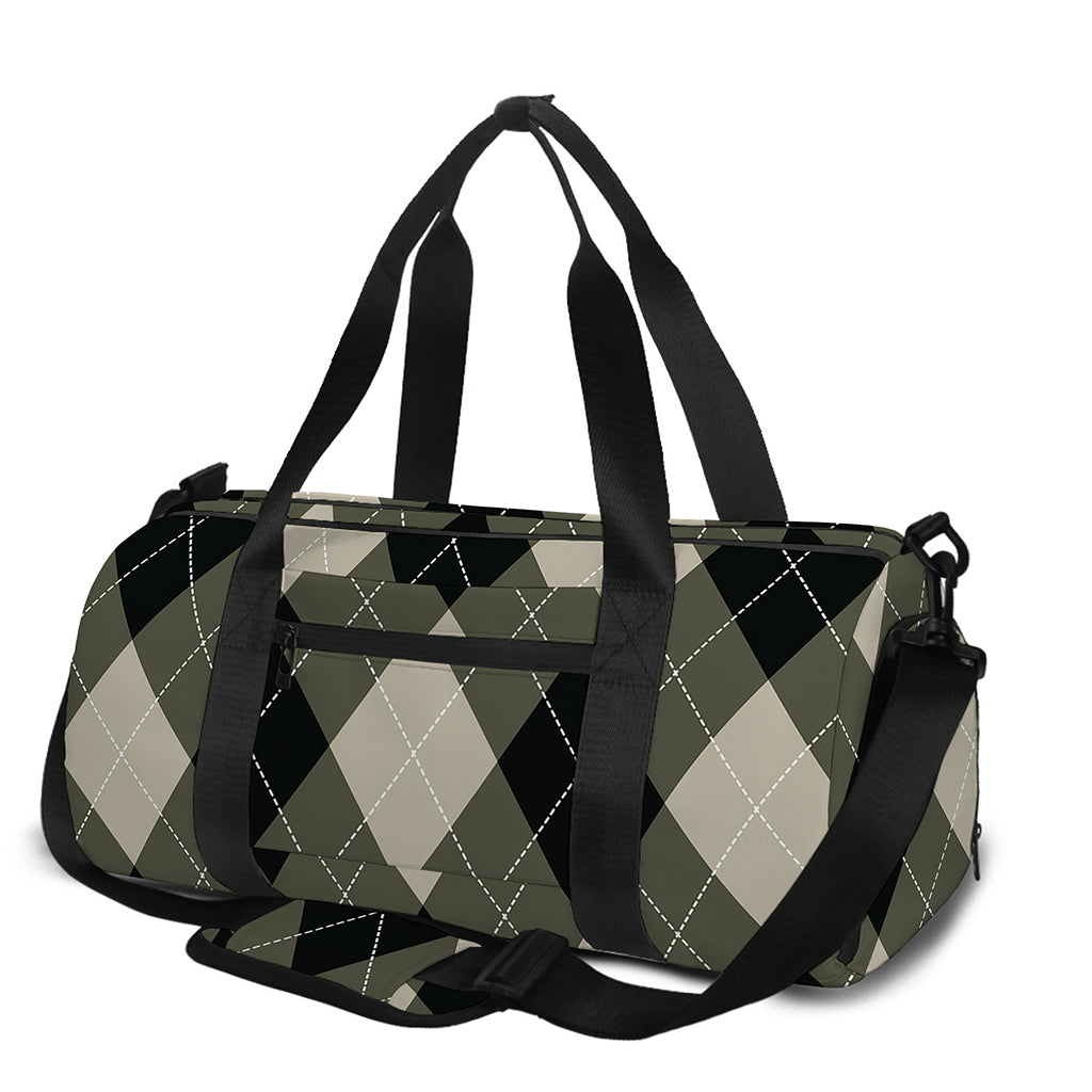 Diamond Shapes Argyle Pattern Print Gym Bag