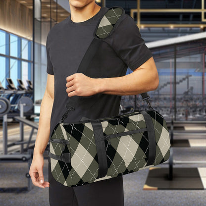Diamond Shapes Argyle Pattern Print Gym Bag