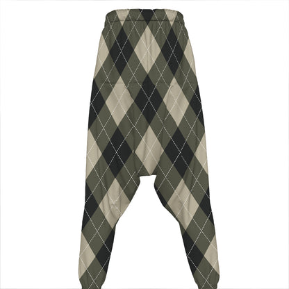 Diamond Shapes Argyle Pattern Print Hammer Pants