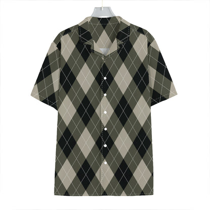 Diamond Shapes Argyle Pattern Print Hawaiian Shirt