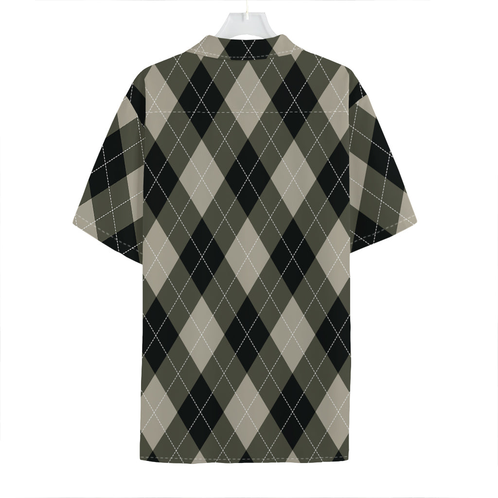 Diamond Shapes Argyle Pattern Print Hawaiian Shirt