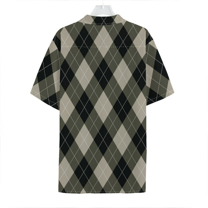 Diamond Shapes Argyle Pattern Print Hawaiian Shirt