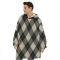 Diamond Shapes Argyle Pattern Print Hoodie Blanket