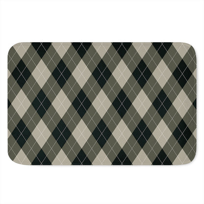 Diamond Shapes Argyle Pattern Print Indoor Door Mat