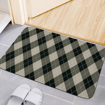 Diamond Shapes Argyle Pattern Print Indoor Door Mat