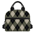 Diamond Shapes Argyle Pattern Print Insulated Lunch Bag