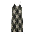 Diamond Shapes Argyle Pattern Print Jersey Midi Cami Dress