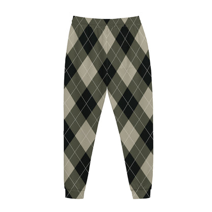 Diamond Shapes Argyle Pattern Print Jogger Pants