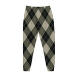 Diamond Shapes Argyle Pattern Print Jogger Pants