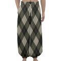 Diamond Shapes Argyle Pattern Print Lantern Pants