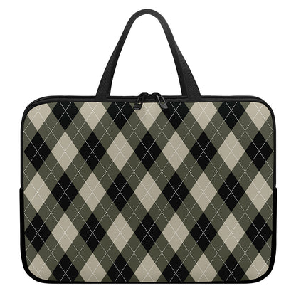 Diamond Shapes Argyle Pattern Print Laptop Sleeve With Handle
