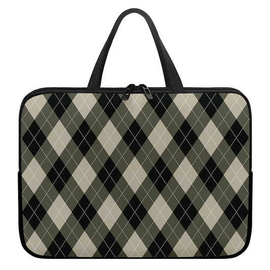 Diamond Shapes Argyle Pattern Print Laptop Sleeve With Handle