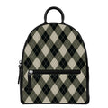 Diamond Shapes Argyle Pattern Print Leather Backpack