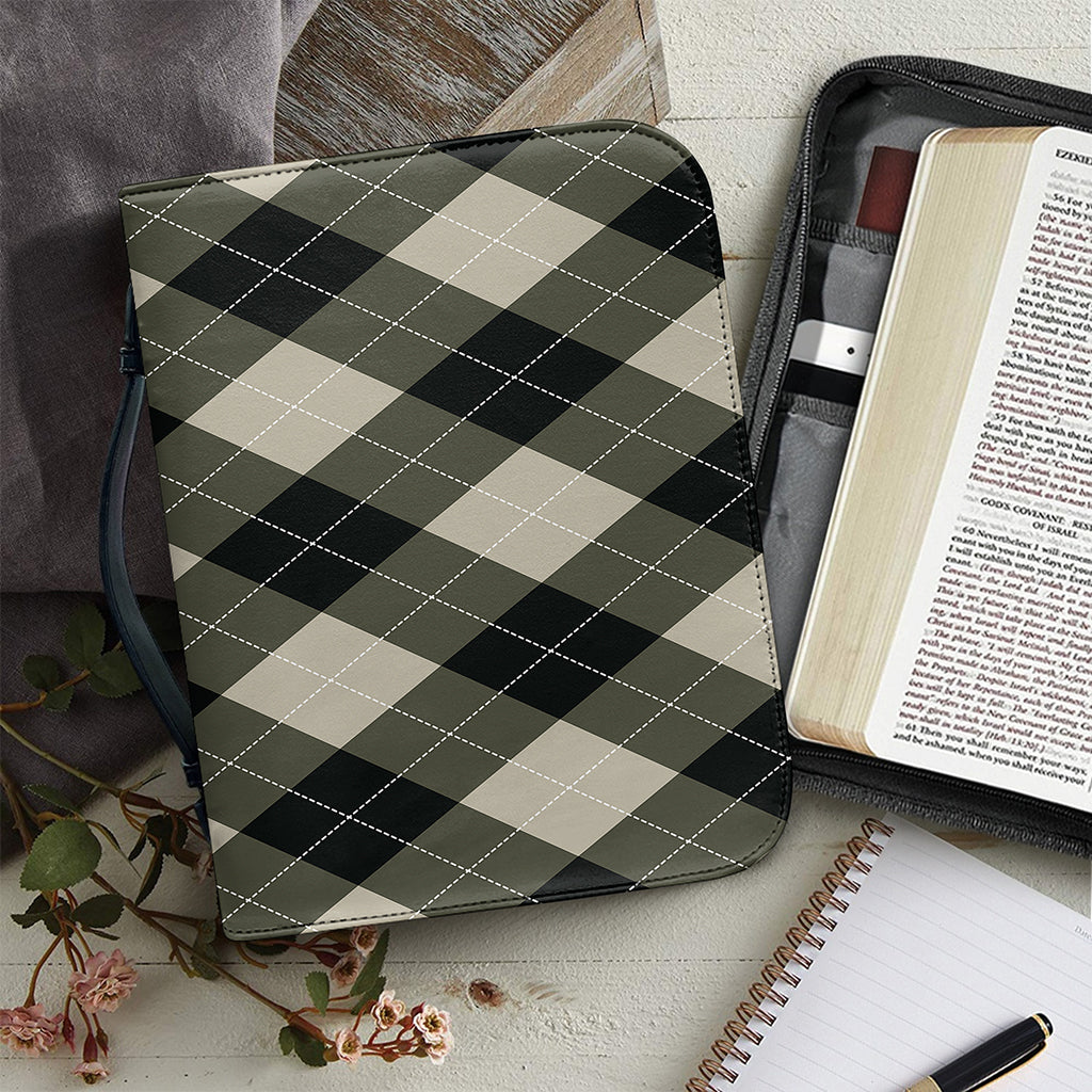 Diamond Shapes Argyle Pattern Print Leather Bible Cover