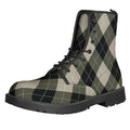 Diamond Shapes Argyle Pattern Print Lace-Up Boots