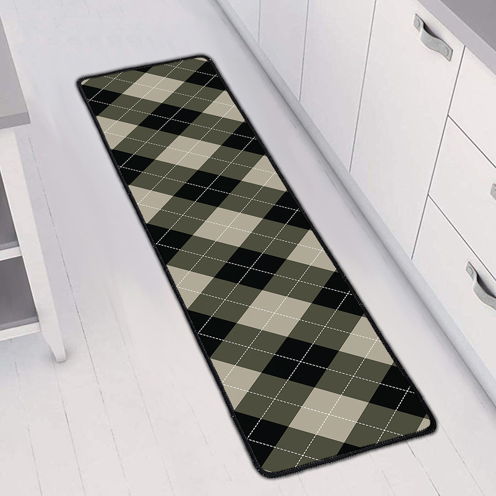 Diamond Shapes Argyle Pattern Print Long Kitchen Mat