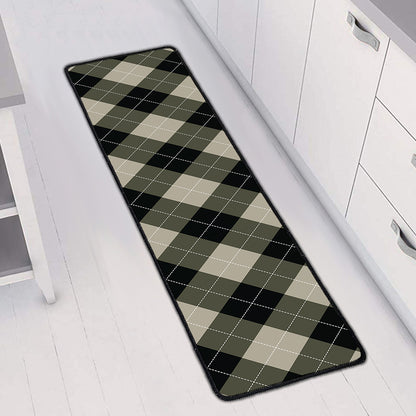 Diamond Shapes Argyle Pattern Print Long Kitchen Mat