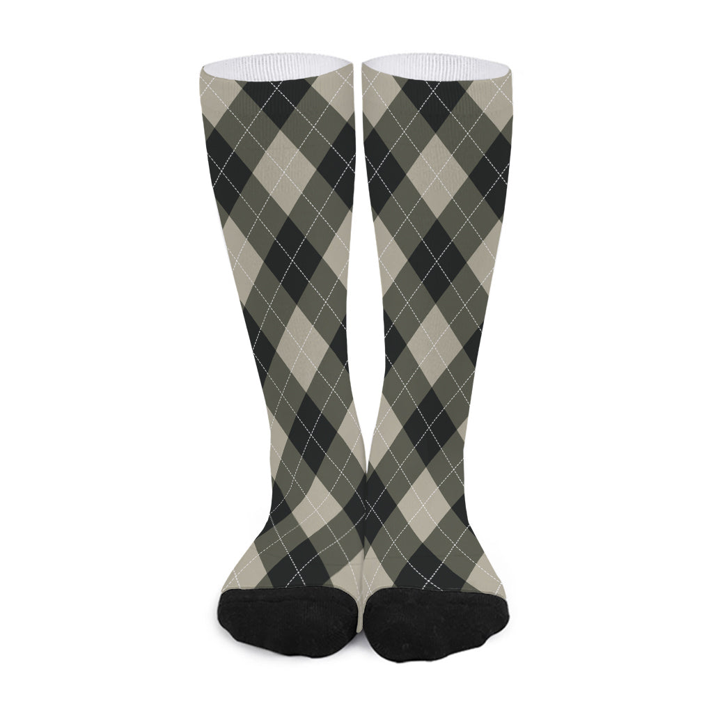 Diamond Shapes Argyle Pattern Print Long Socks