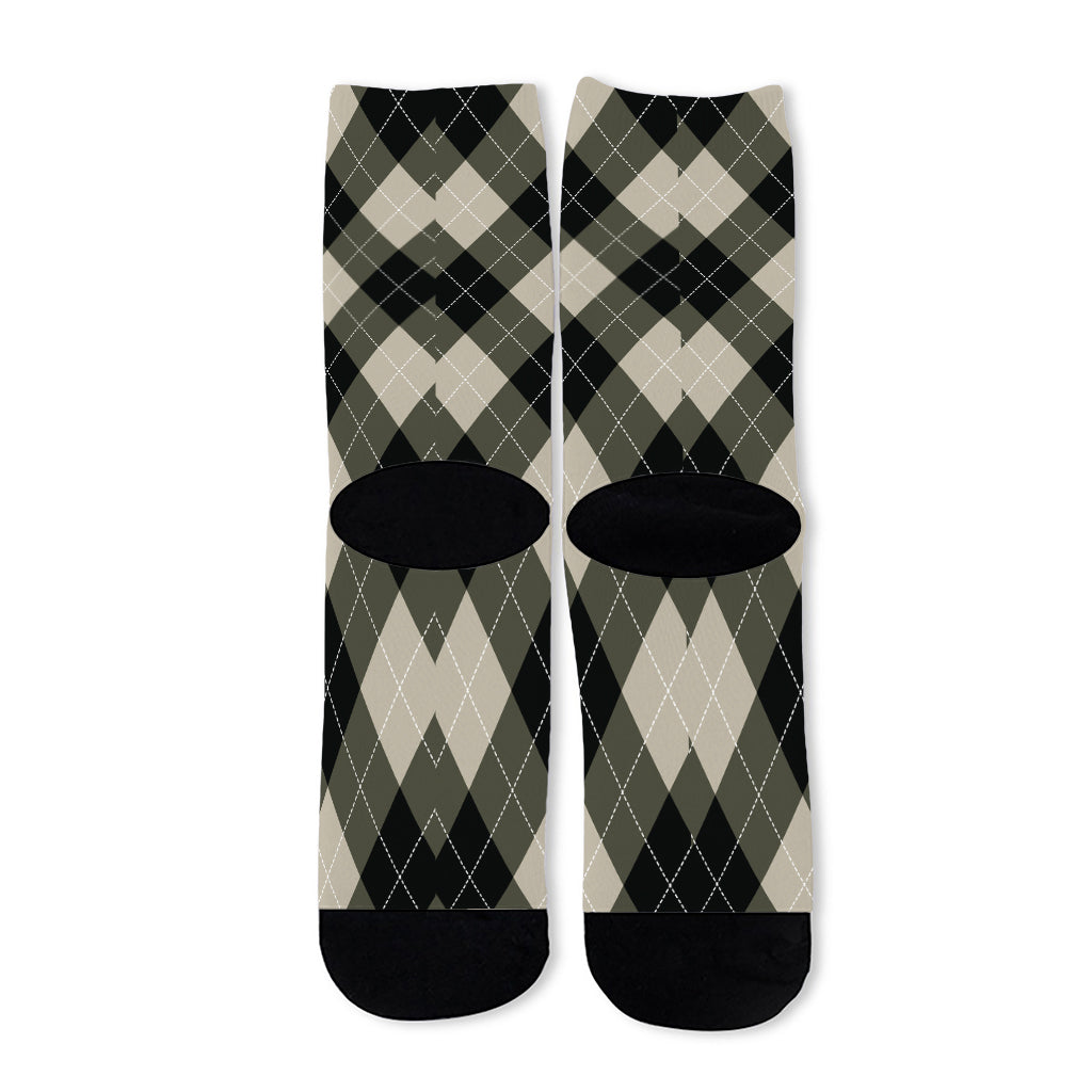 Diamond Shapes Argyle Pattern Print Long Socks