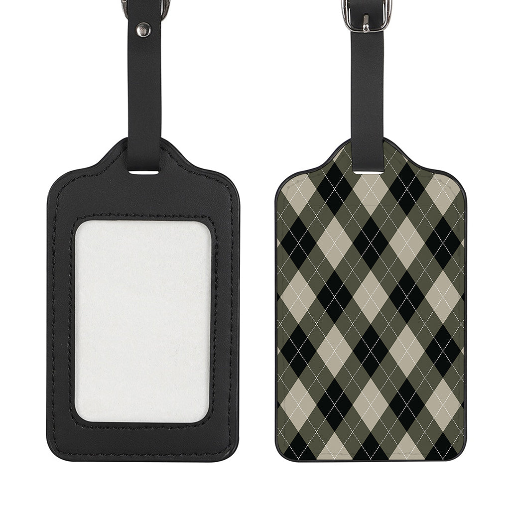 Diamond Shapes Argyle Pattern Print Luggage Tag