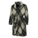 Diamond Shapes Argyle Pattern Print Men's Bathrobe