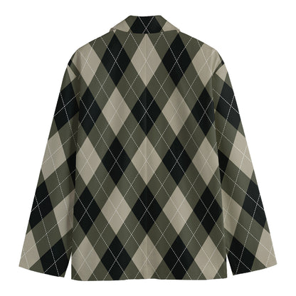Diamond Shapes Argyle Pattern Print Men's Blazer