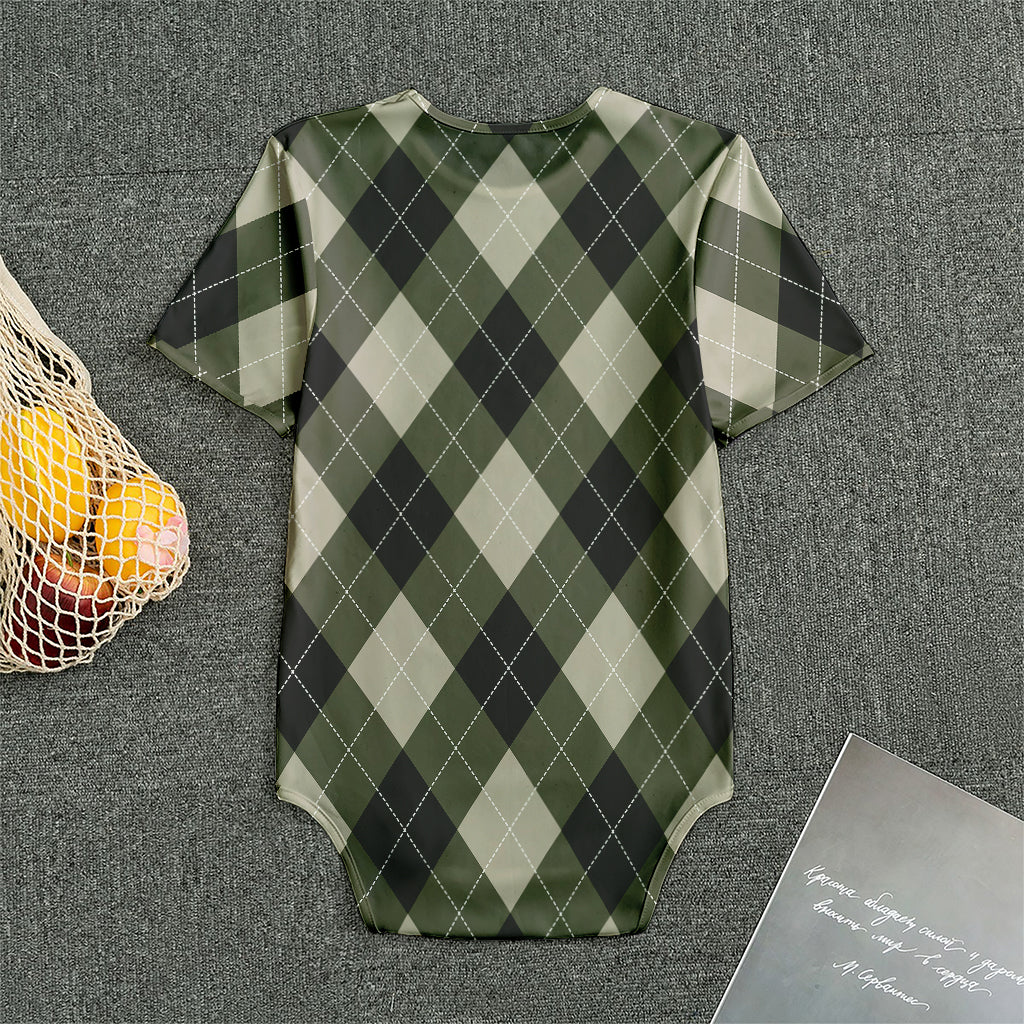 Diamond Shapes Argyle Pattern Print Men's Bodysuit
